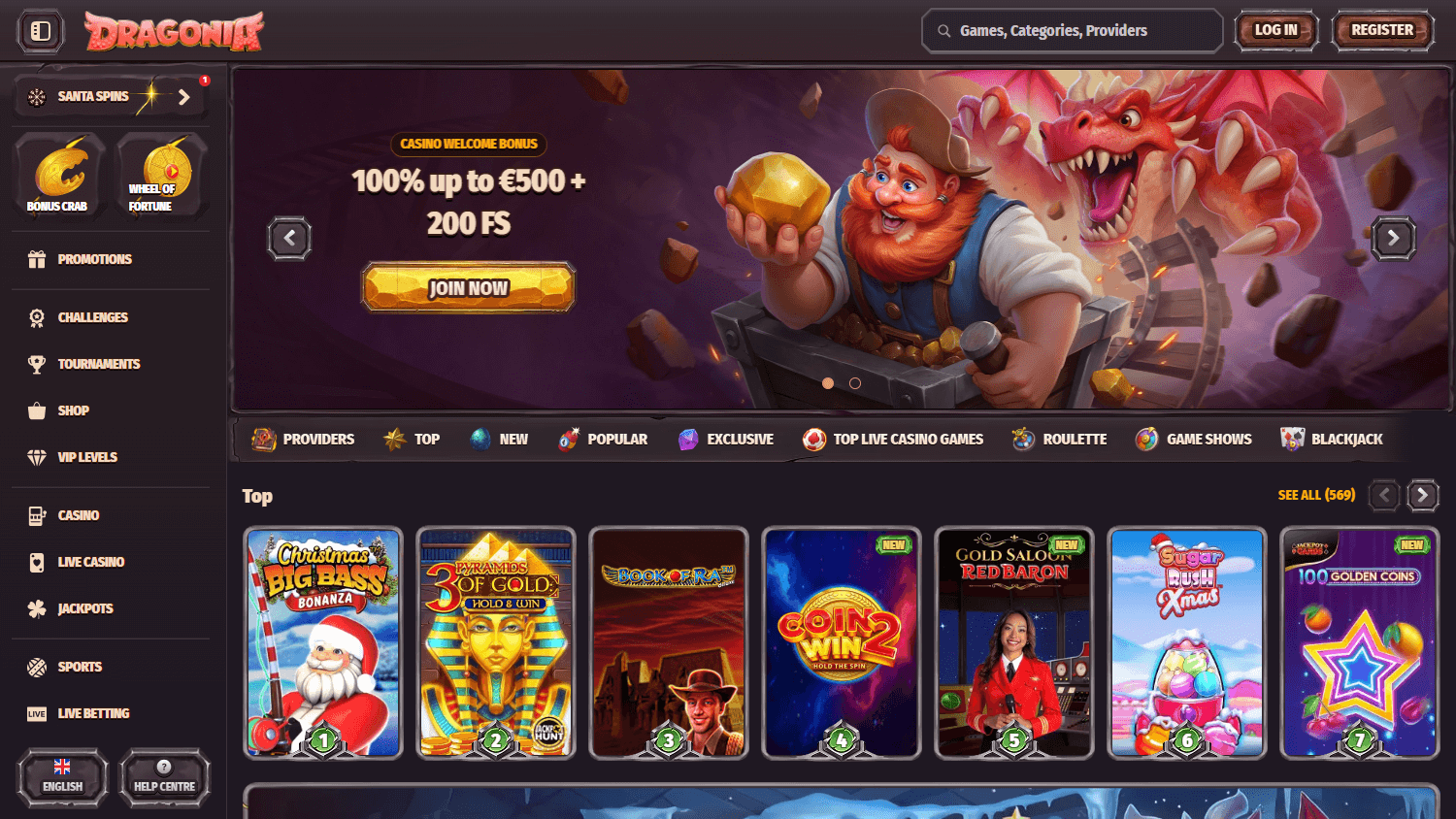 Dragonia Casino Desktop screenshot